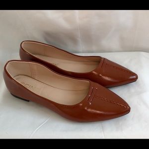 Cinak Brown Pointed Toe Flats